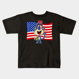 4th July Monkey USA Flag Independence Day 2022 Kids T-Shirt